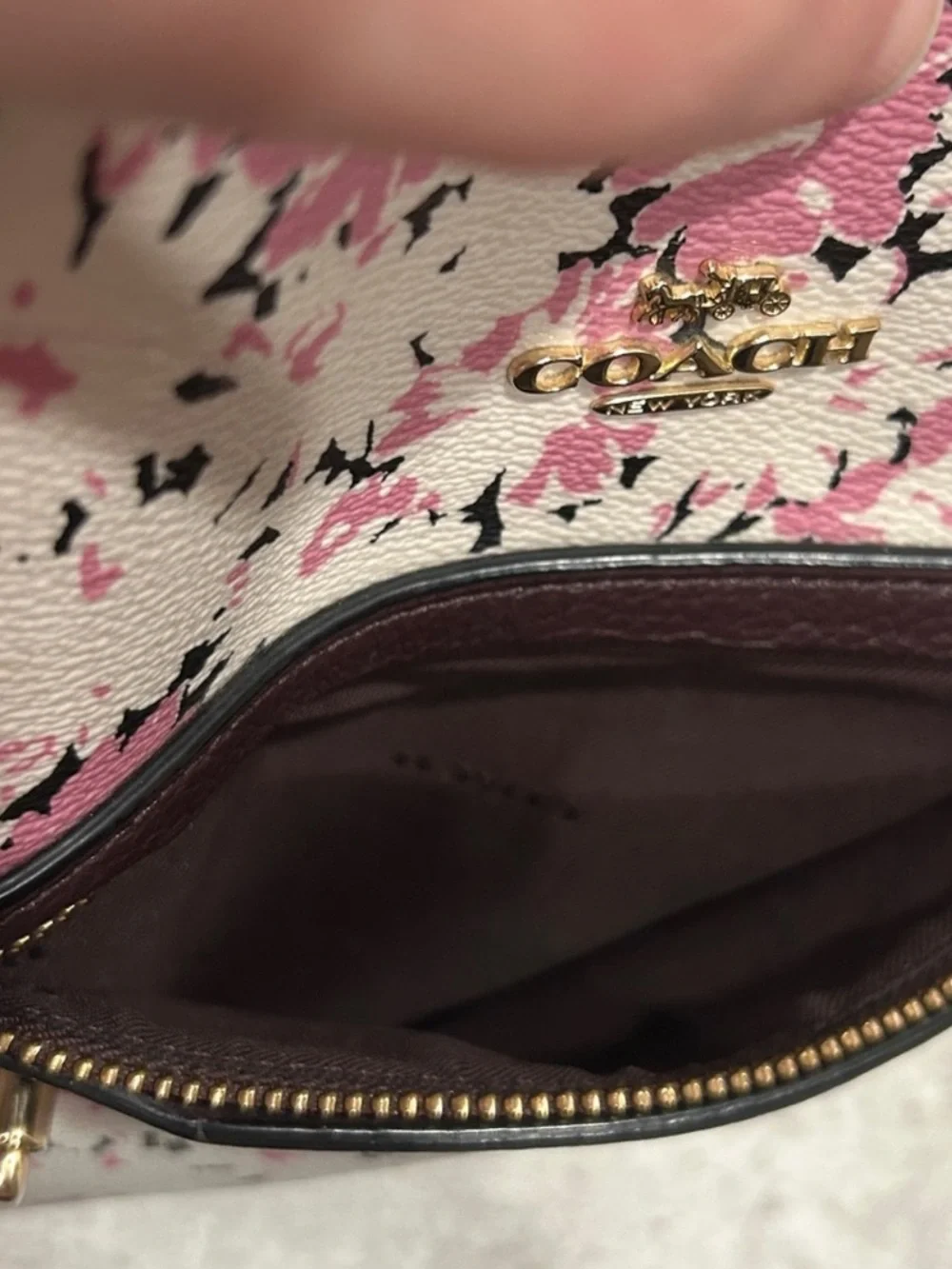 Coach Taylor Pink & White Daisy Floral Print Zip Top Tote/ Shoulder Bag RARE 🌸